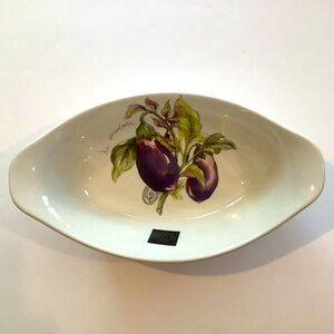 Effetti Italy Oblong Eggplant Serving Bowl New